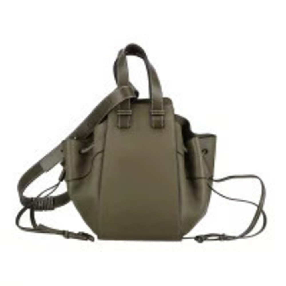 Loewe bag structured leather green Hammock drawstring body functional Green